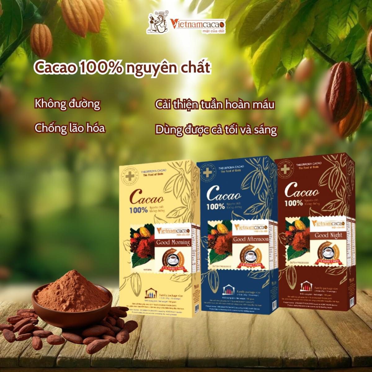 Bộ ba bột cacao nguyên chất