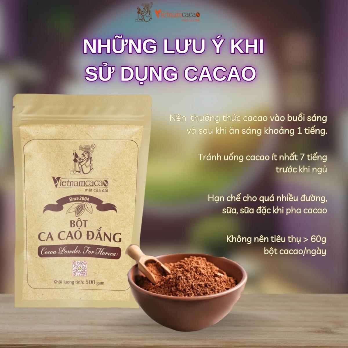 Lưu ý khi pha chế và thưởng thức bột cacao